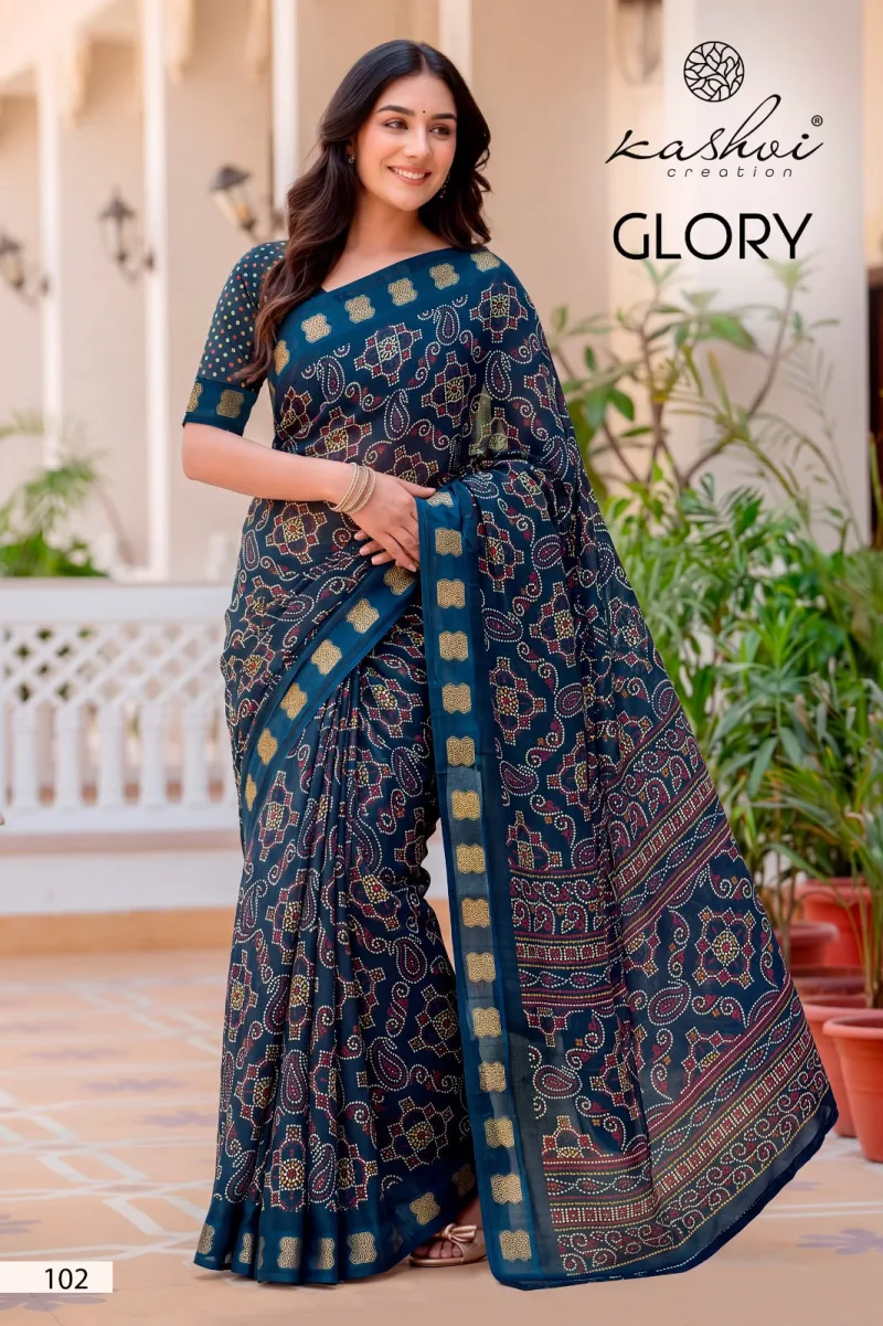 Glory By Kashvi Georgette Bandhej Saree